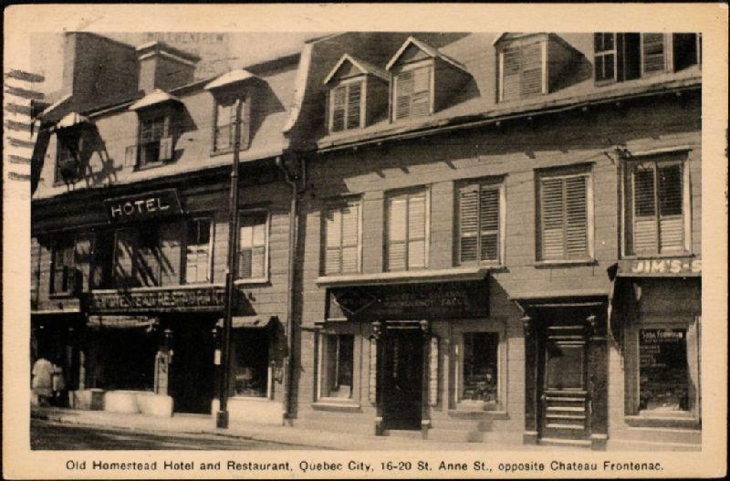 Old Homestead Hotel and Restaurant, Quebec City, 1620 St. Anne St