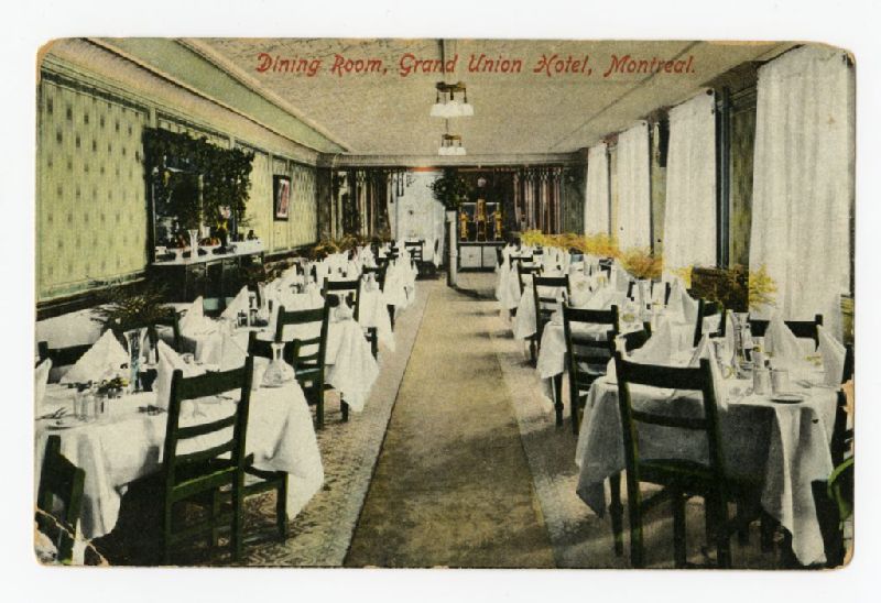 Dining Room Grand Union Hotel Montreal Dining Room Grand Union Hotel Montreal