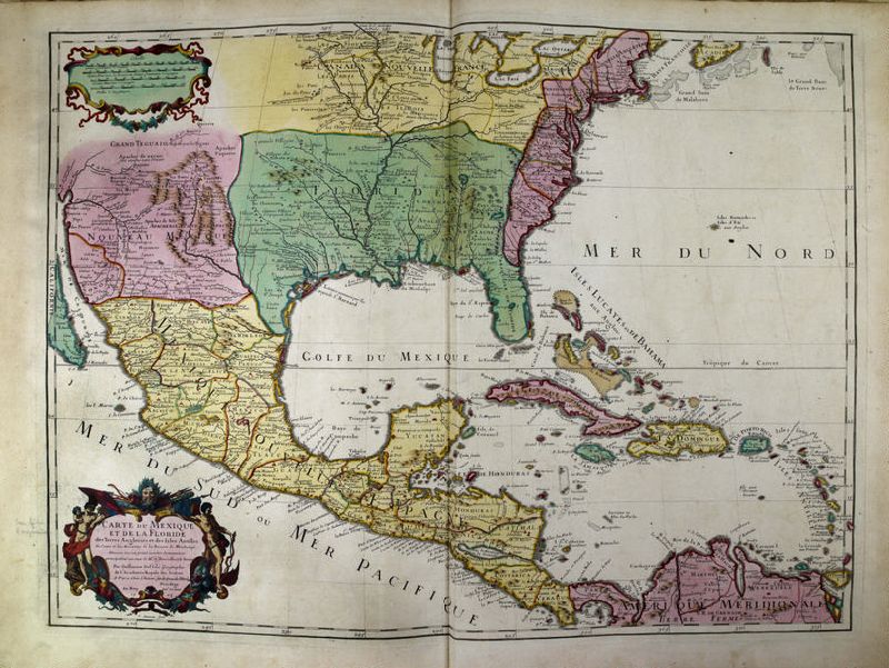 Carte Du Mexique Et De La Floride Des Terres Angloises Et Des Isles Antilles Banq Numerique