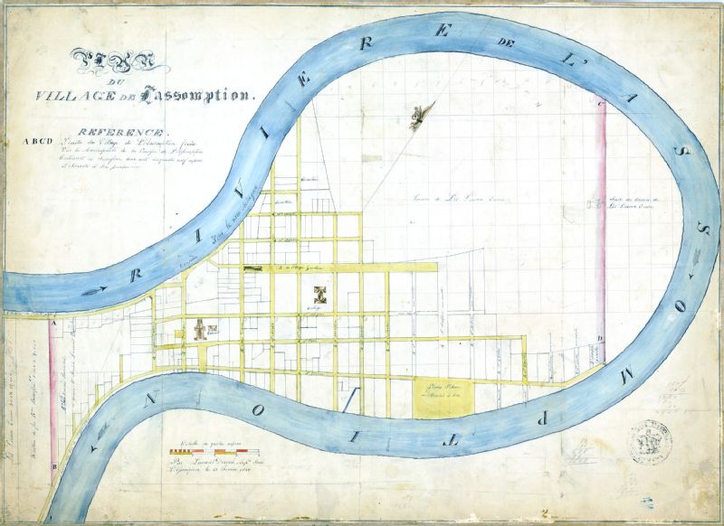 Plan du village de l'Assomption. BAnQ numérique