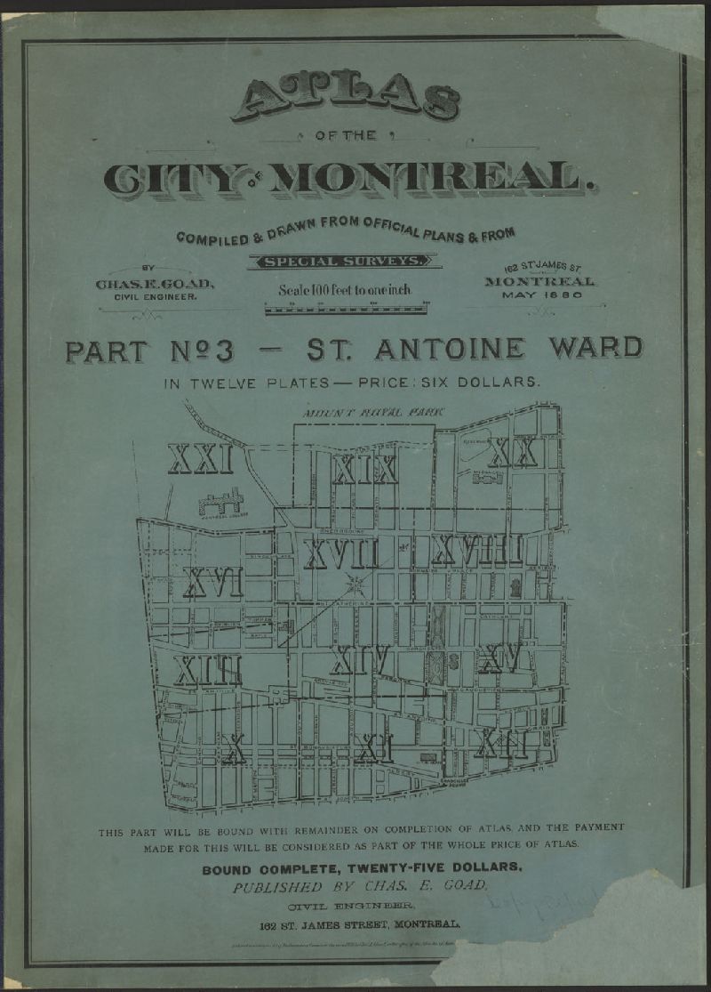 Atlas of the city of Montreal part no 3 St. Antoine ward BAnQ numérique