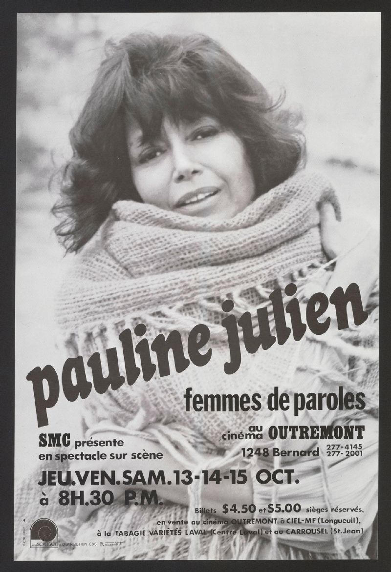 Pauline Julien, Femmes de paroles... en spectacle sur scène BAnQ