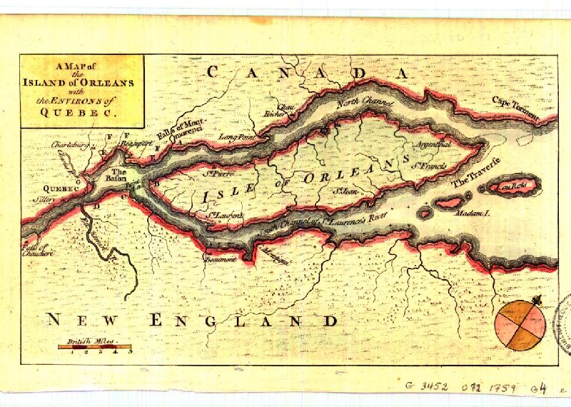 A Map of the Island of Orleans with the environs of Quebec BAnQ numérique