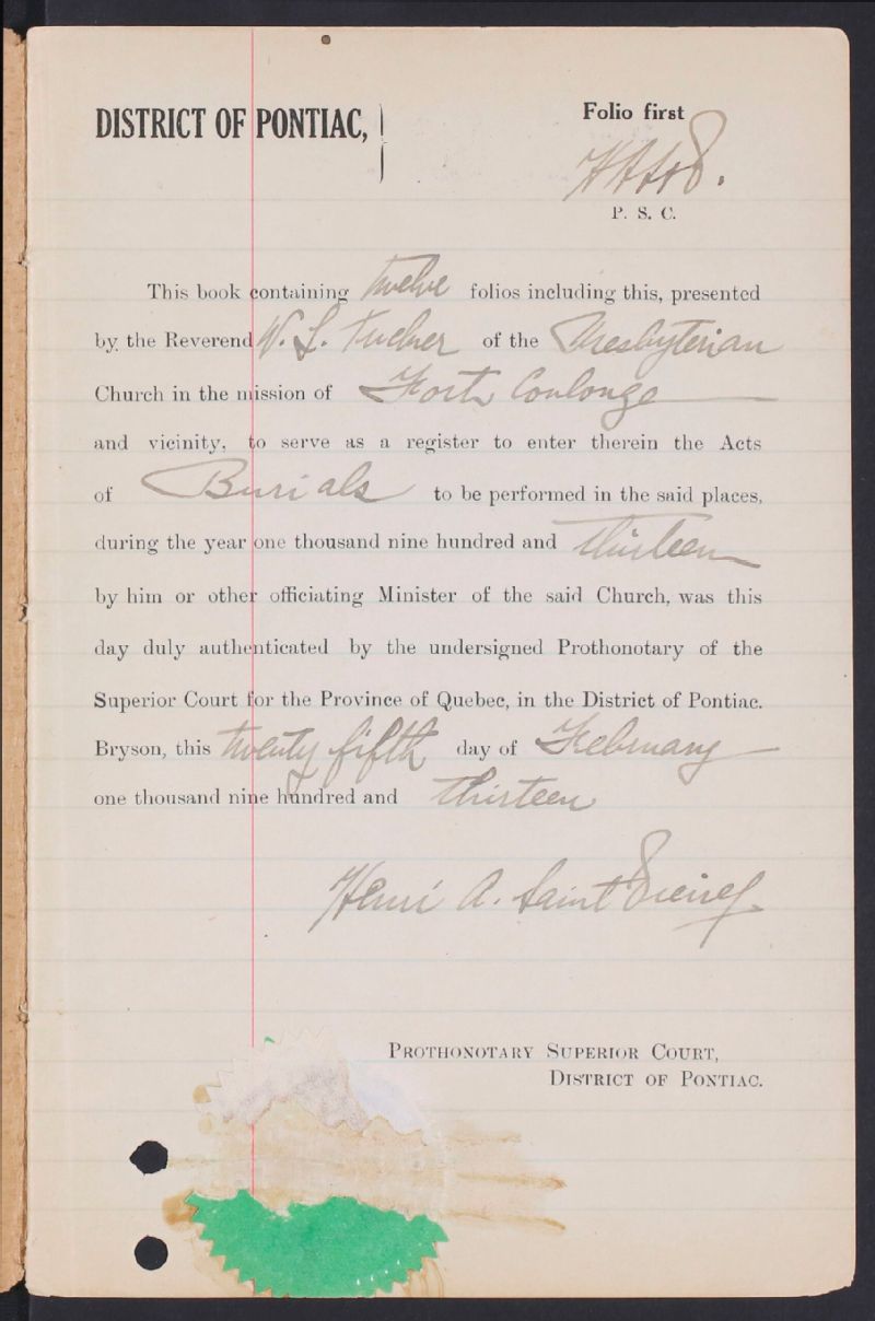 FortCoulonge Presbyterian Church BAnQ numérique