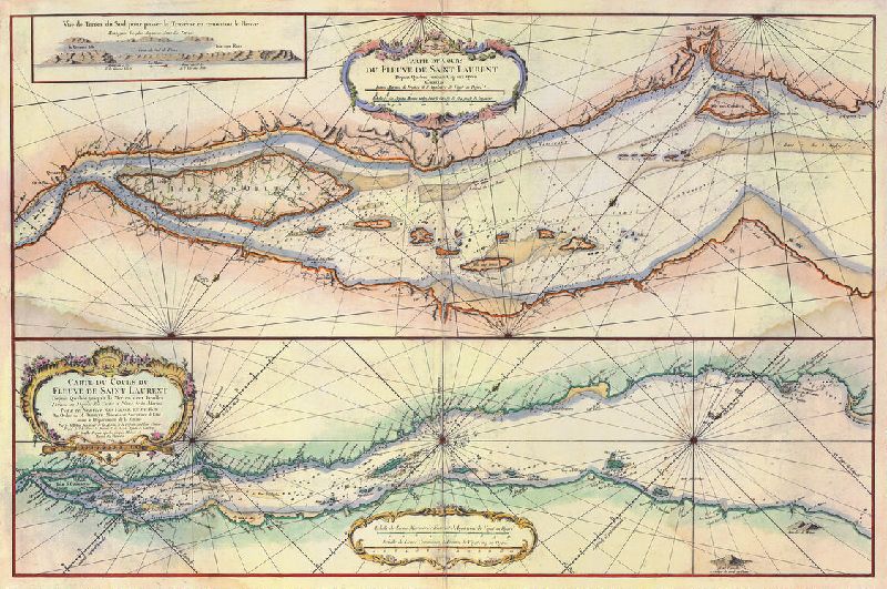 Carte du cours du fleuve de Saint Laurent depuis Quebec jusqu'à la mer — free download