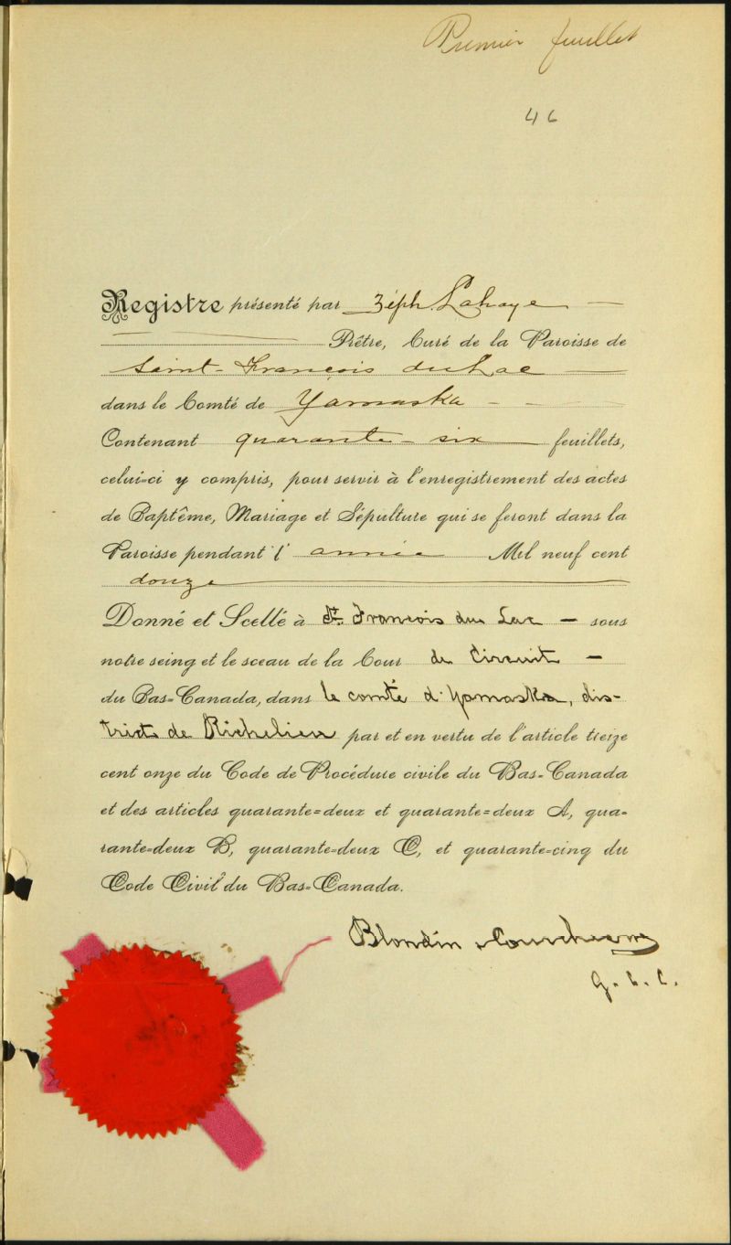 SaintFrançoisduLac BAnQ numérique