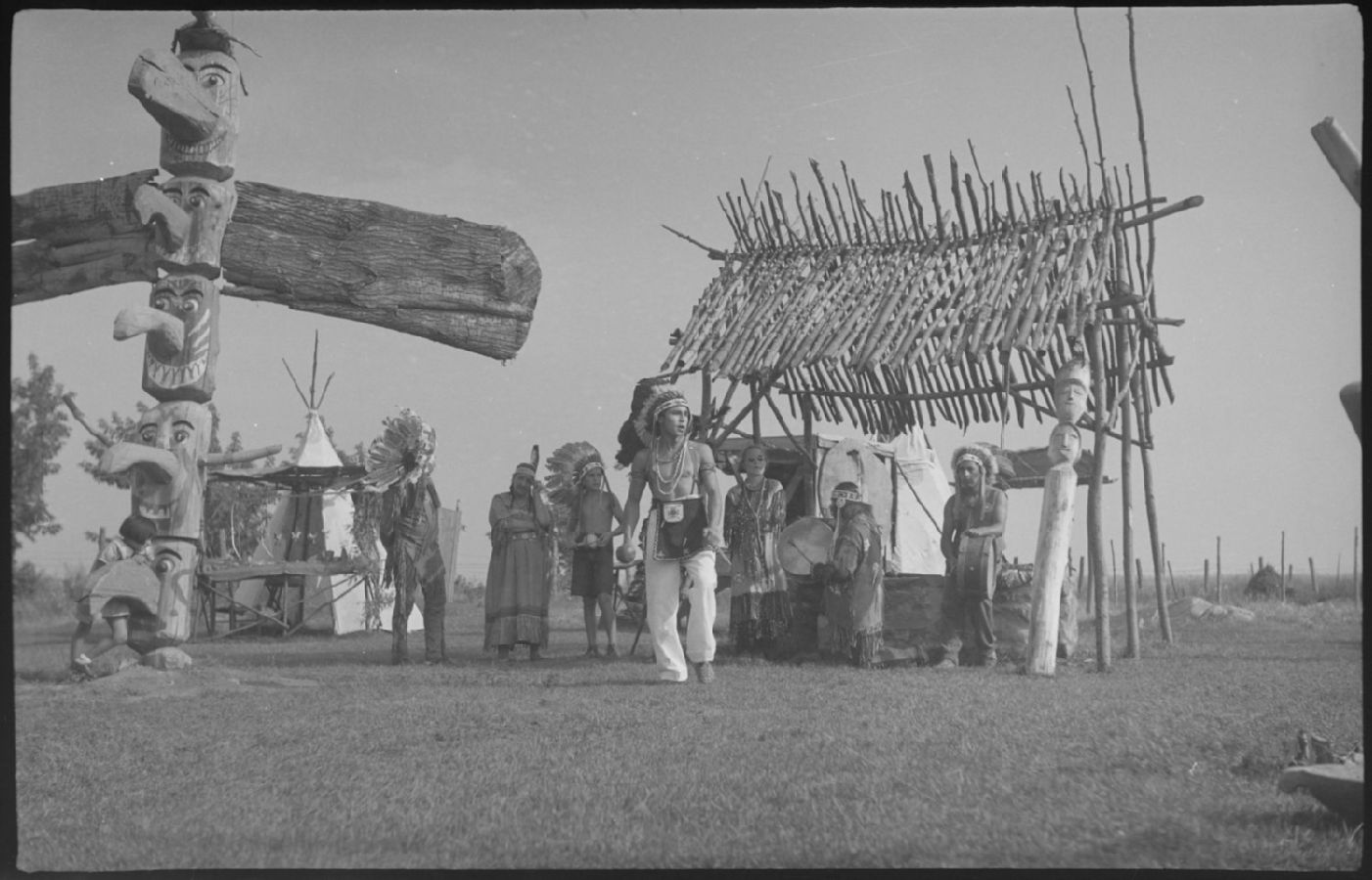 Indian Reservation. Dance by Indians